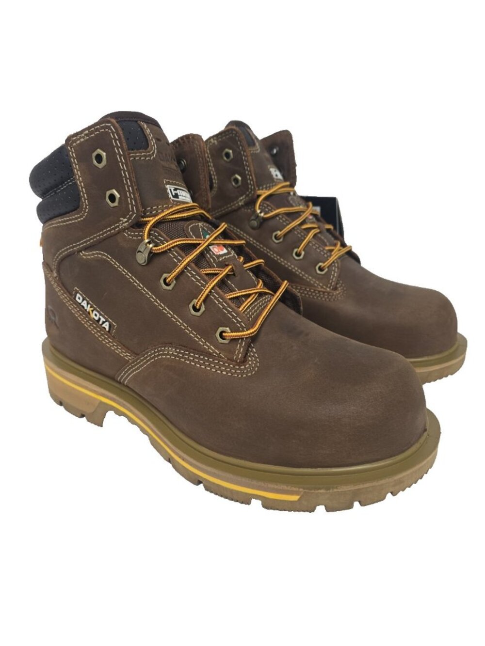 Dakota Men's 6'' Quad Comfort Steel Toe Comp. Plate 6114 Safety Boots Brown 10W
